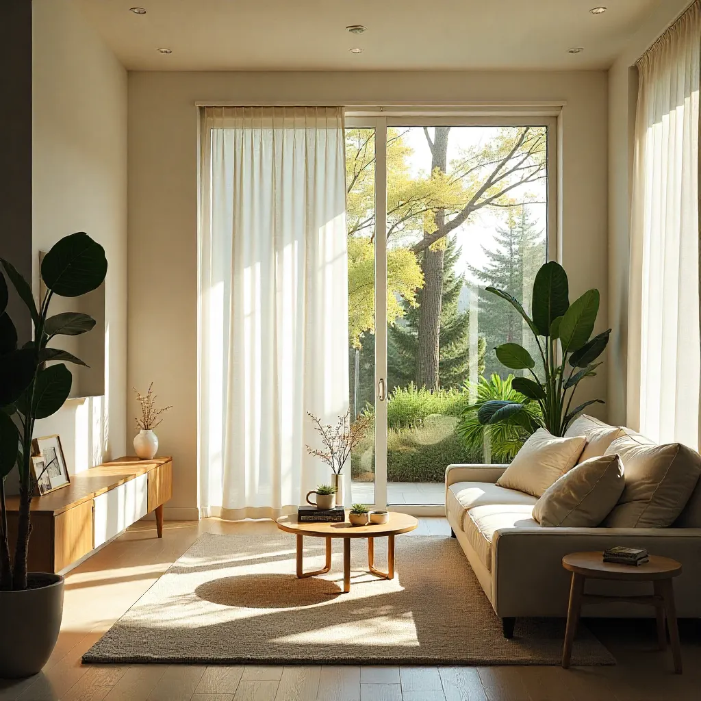 Avond ontspanningsruimte met warm licht